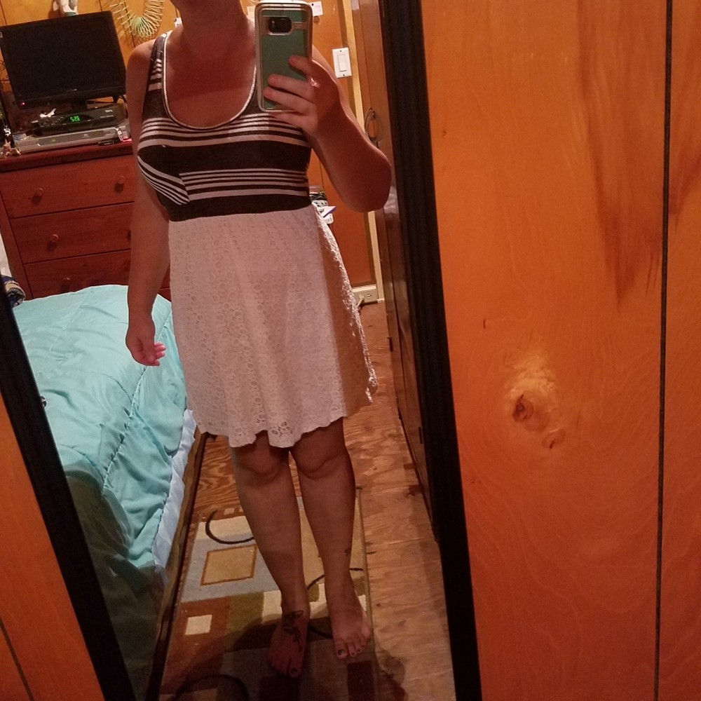 Ardene Brown and White Dress Size Medium